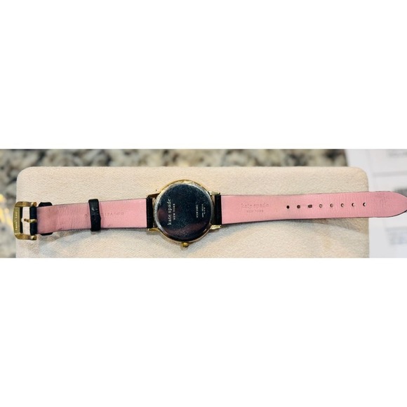 Kate Spade New York Classic Gold Watch with Navy Face and Black Leather Band main image 6